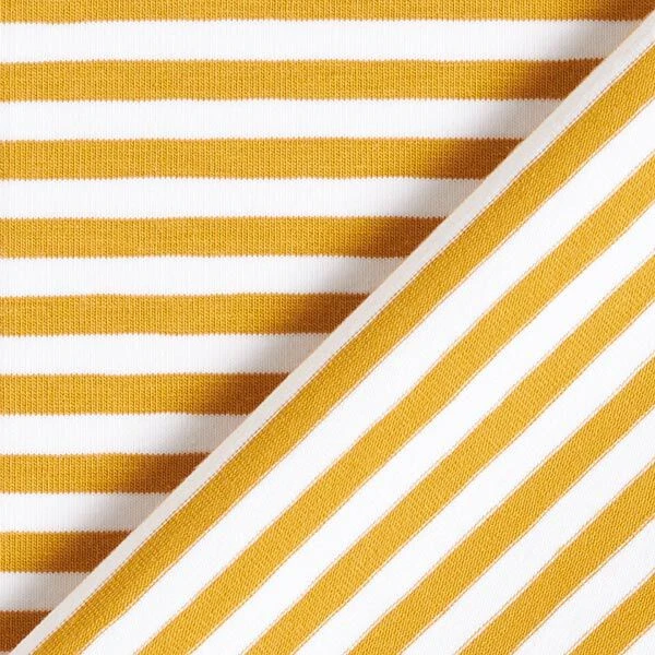 Cotton Jersey Narrow Stripes – Mustard/white 9 Cotton Jersey Narrow Stripes – Mustard/white - Image 7