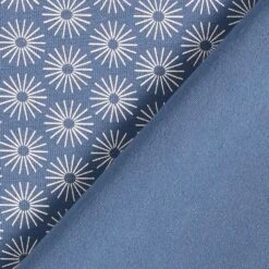 Cotton Jersey Shiny Flowers – Denim Blue -Tailor Supplies Sales Store ZB01 304