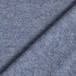 Fine Jersey Knit With OpenworkMelange – Denim Blue -Tailor Supplies Sales Store ZB01 305