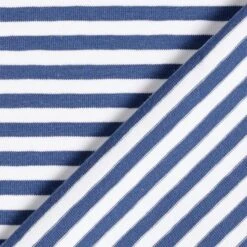 Cotton Jersey Narrow Stripes – Denim Blue/white -Tailor Supplies Sales Store ZB01 311