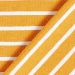 GOTS Cotton Jersey Stripes | Albstoffe – Curry/white -Tailor Supplies Sales Store ZB01 312