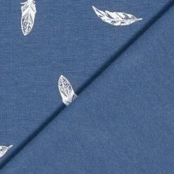 Cotton Jersey Feathers – Denim Blue -Tailor Supplies Sales Store ZB01 324