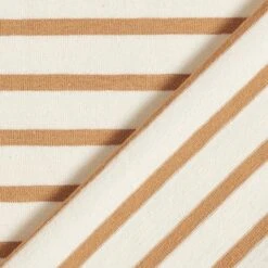 Narrow & Wide Stripes Cotton Jersey – Cream/cinnamon -Tailor Supplies Sales Store ZB01 328