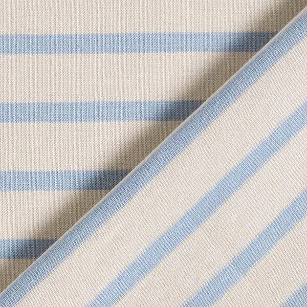 Narrow & Wide Stripes Cotton Jersey – Cashew/light Blue 6 Narrow & Wide Stripes Cotton Jersey – Cashew/light Blue - Image 4