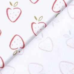 Cotton Jersey Stylised Strawberries – White/pink -Tailor Supplies Sales Store ZB01 370