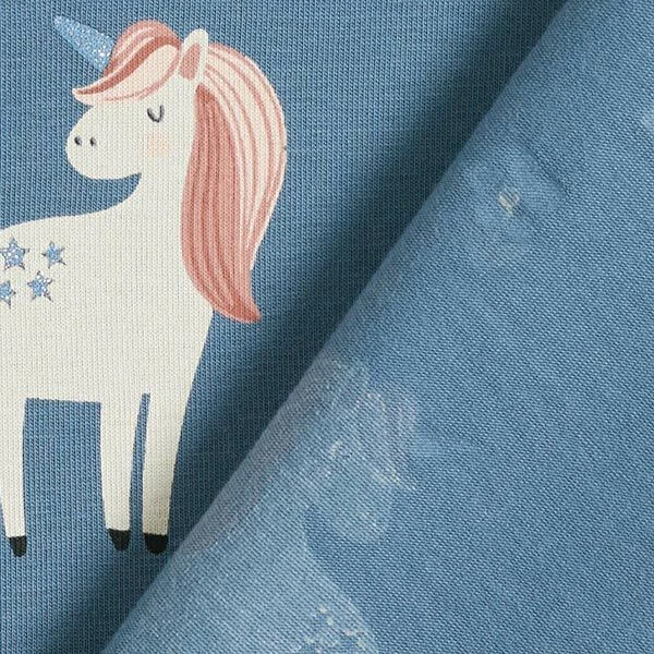 Cotton Jersey Sweet Glitter Unicorns – Blue Grey 7 Cotton Jersey Sweet Glitter Unicorns – Blue Grey - Image 5