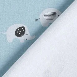 Cotton Jersey Baby Elephants – Light Blue -Tailor Supplies Sales Store ZB01 381