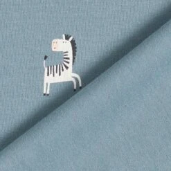 Cotton Jersey Funny Zebra – Blue Grey -Tailor Supplies Sales Store ZB01 387