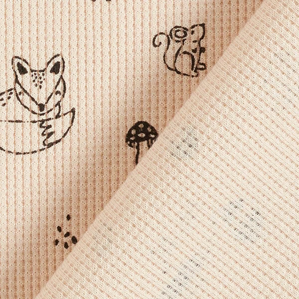 Waffle Jersey Woodland Animals – Natural/black 6 Waffle Jersey Woodland Animals – Natural/black - Image 4