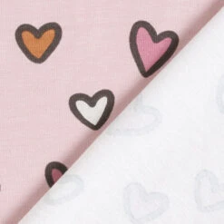 Cotton Jersey Colourful Hearts – Pink -Tailor Supplies Sales Store ZB01 408