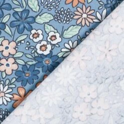 Cotton Jersey Flower Meadow | By Poppy – Dove Blue -Tailor Supplies Sales Store ZB01 412