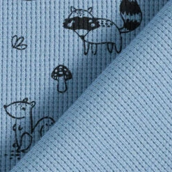 Waffle Jersey Woodland Animals – Steel Blue/black 10 Waffle Jersey Woodland Animals – Steel Blue/black -Tailor Supplies Sales Store ZB01 414