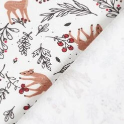 Cotton Jersey Deer In The Forest – White 11 Cotton Jersey Deer In The Forest – White -Tailor Supplies Sales Store ZB01 423