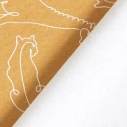 Cotton Jersey Line Drawing Animals – Fawn -Tailor Supplies Sales Store ZB01 428