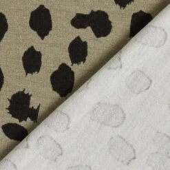 Viscose Jersey, Leopard Print Spots – Khaki/black -Tailor Supplies Sales Store ZB01 449