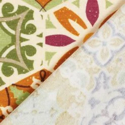 Viscose Jersey Boho Tiles – Natural/green -Tailor Supplies Sales Store ZB01 451