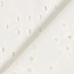 Droplets Broderie Anglaise Cotton – White -Tailor Supplies Sales Store ZB01 454