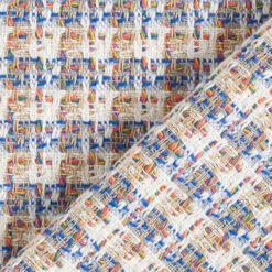 Cotton Tweed Multicoloured Checks – Offwhite/blue -Tailor Supplies Sales Store ZB01 470