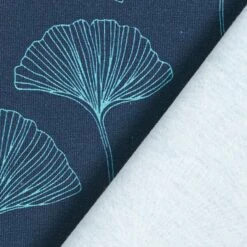 Cotton Jersey Ginkgo Leaves – Navy Blue -Tailor Supplies Sales Store ZB01 50