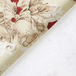 Decorative Cotton Twill Fabric, Classic Christmas – Beige/red -Tailor Supplies Sales Store ZB01 509