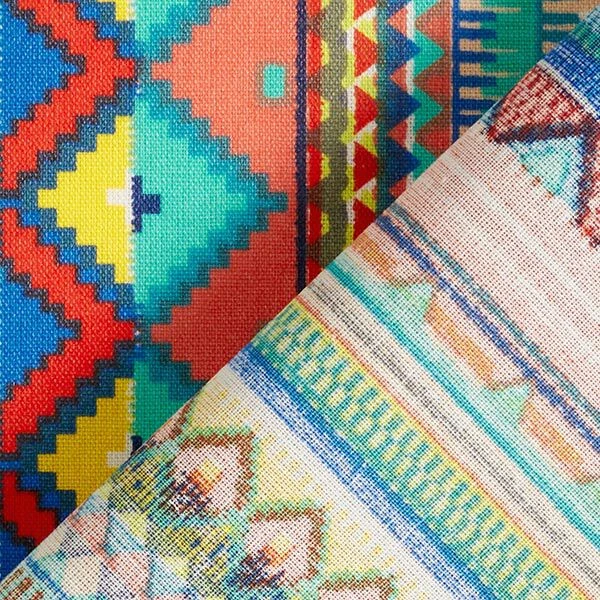 Coated Cotton Ethnic Stripes – Blue/orange 6 Coated Cotton Ethnic Stripes – Blue/orange - Image 4