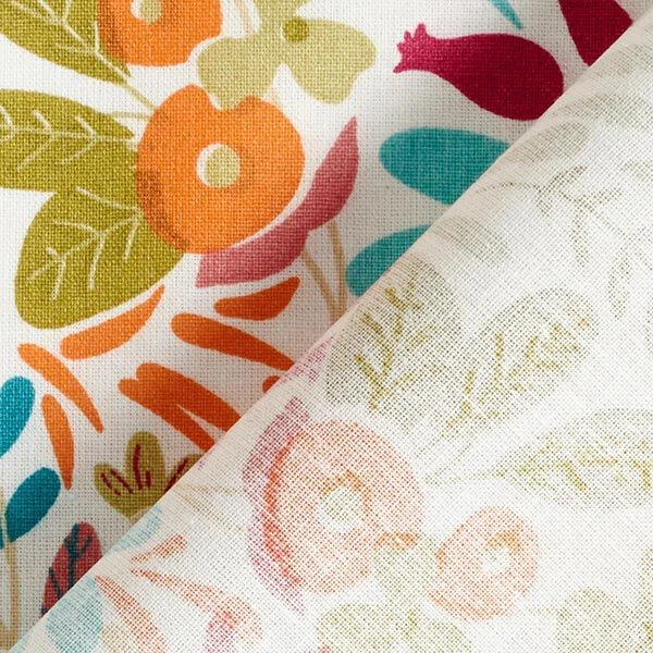 Coated Cotton Colourful Flowers – White/aqua Blue 6 Coated Cotton Colourful Flowers – White/aqua Blue - Image 4