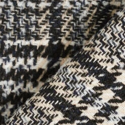Glen Plaid Coating Fabric – Offwhite/black -Tailor Supplies Sales Store ZB01 542