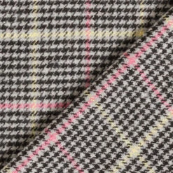 Houndstooth Plaid Coating Fabric With Glitter Effect – Grey/black -Tailor Supplies Sales Store ZB01 554