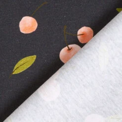 Cotton Jersey Cherries Digital Print | Poppy – Navy Blue -Tailor Supplies Sales Store ZB01 64