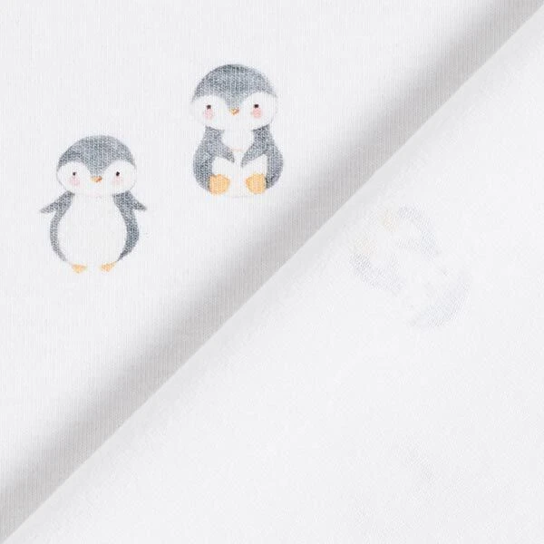 Cotton Jersey Cute Penguin Digital Print – White 6 Cotton Jersey Cute Penguin Digital Print – White - Image 4