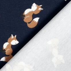 Cotton Jersey Sweet Foxes – Midnight Blue -Tailor Supplies Sales Store ZB01 73