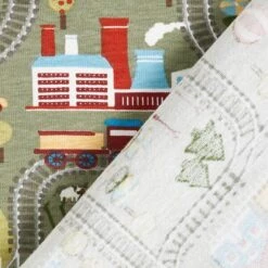 Cotton Jersey Railway Landscape – Light Olive -Tailor Supplies Sales Store ZB01 74