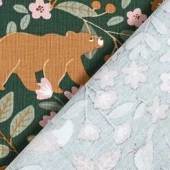 Cotton Jersey Animals In The Wood – Dark Green -Tailor Supplies Sales Store ZB01 77