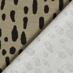 Viscose Jersey, Droplet Dots – Khaki/black -Tailor Supplies Sales Store ZB01 93