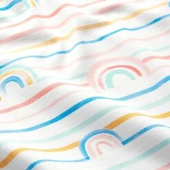 GOTS Cotton Jersey Watercolour Rainbow | Tula – White -Tailor Supplies Sales Store ZB02 144