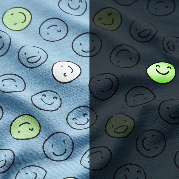 Cotton Jersey Glow-in-the-Dark Smiley β Denim Blue 4 Cotton Jersey Glow-in-the-Dark Smiley β Denim Blue - Image 2