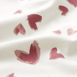 Cotton Jersey Painted Hearts – Offwhite/dark Dusky Pink -Tailor Supplies Sales Store ZB02 151