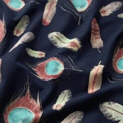 Cotton Jersey Peacock Feathers – Midnight Blue -Tailor Supplies Sales Store ZB02 164