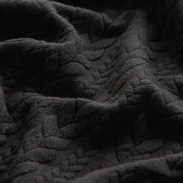 Cabled Cloque Jacquard Jersey – Black 4 Cabled Cloque Jacquard Jersey – Black - Image 2