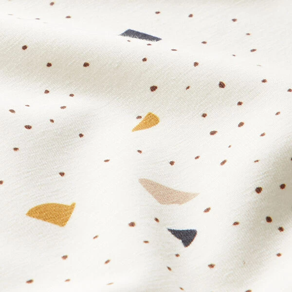 GOTS Cotton Jersey Terrazzo | Tula – Offwhite/dark Brown 4 GOTS Cotton Jersey Terrazzo | Tula – Offwhite/dark Brown - Image 2