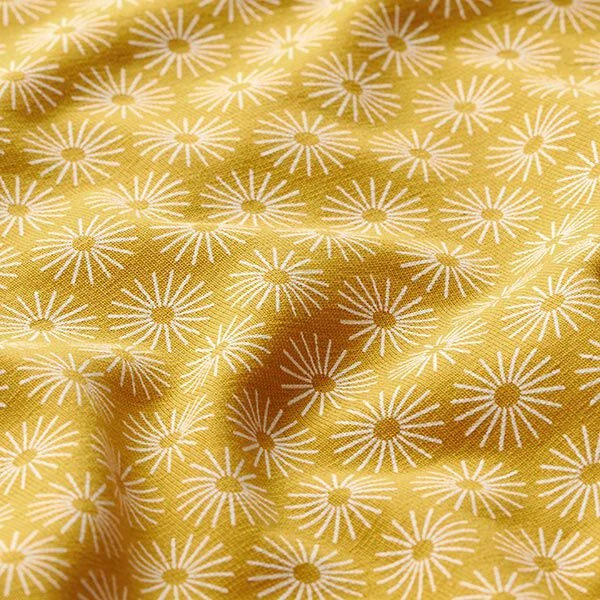 Cotton Jersey Shiny Flowers – Curry Yellow 4 Cotton Jersey Shiny Flowers – Curry Yellow - Image 2