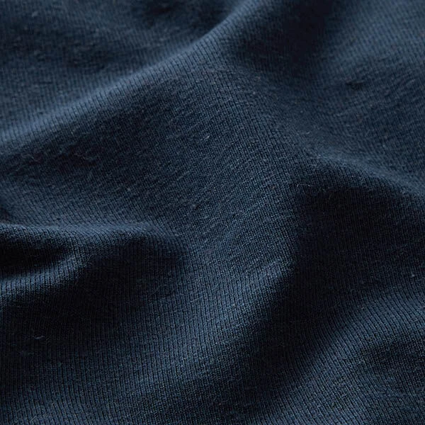 Plain Cotton Linen Blend Jersey – Navy Blue 4 Plain Cotton Linen Blend Jersey – Navy Blue - Image 2