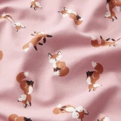 Cotton Jersey Sweet Foxes – Light Dusky Pink -Tailor Supplies Sales Store ZB02 195