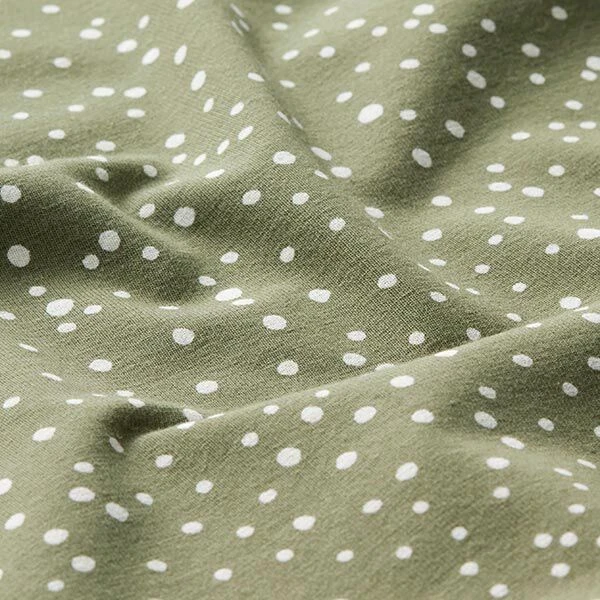 Cotton Jersey Irregular Dots – Khaki 4 Cotton Jersey Irregular Dots – Khaki - Image 2
