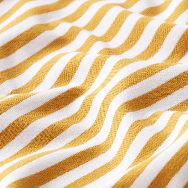 Cotton Jersey Narrow Stripes – Mustard/white 4 Cotton Jersey Narrow Stripes – Mustard/white - Image 2