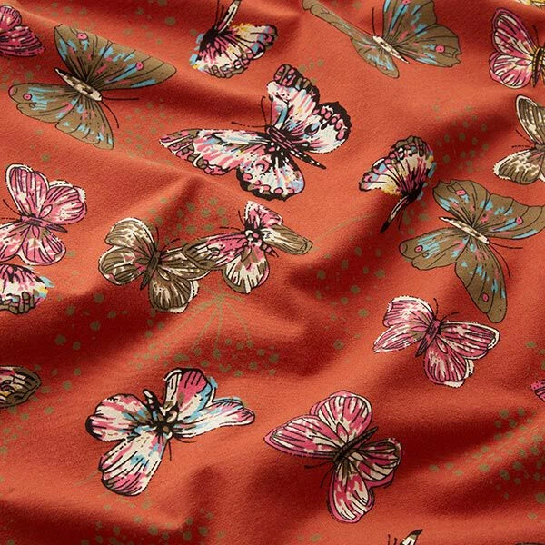 Cotton Jersey Butterflies – Terracotta 4 Cotton Jersey Butterflies – Terracotta - Image 2