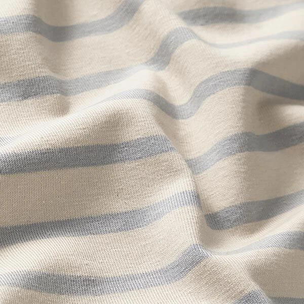 Narrow & Wide Stripes Cotton Jersey – Cashew/light Blue 4 Narrow & Wide Stripes Cotton Jersey – Cashew/light Blue - Image 2