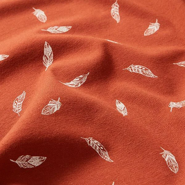 Cotton Jersey Feathers – Terracotta 4 Cotton Jersey Feathers – Terracotta - Image 2