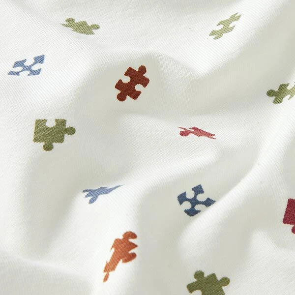 Cotton Jersey Puzzle Pieces – Offwhite 4 Cotton Jersey Puzzle Pieces – Offwhite - Image 2