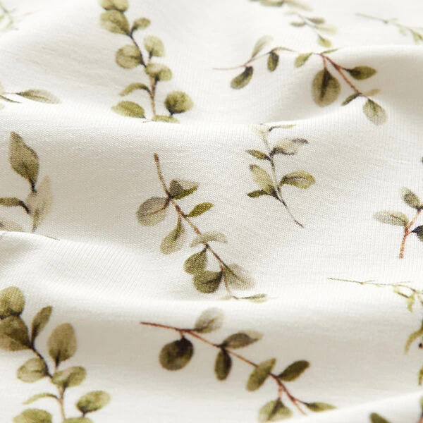 Cotton Jersey Eucalyptus Tendrils Digital Print– Offwhite 4 Cotton Jersey Eucalyptus Tendrils Digital Print– Offwhite - Image 2
